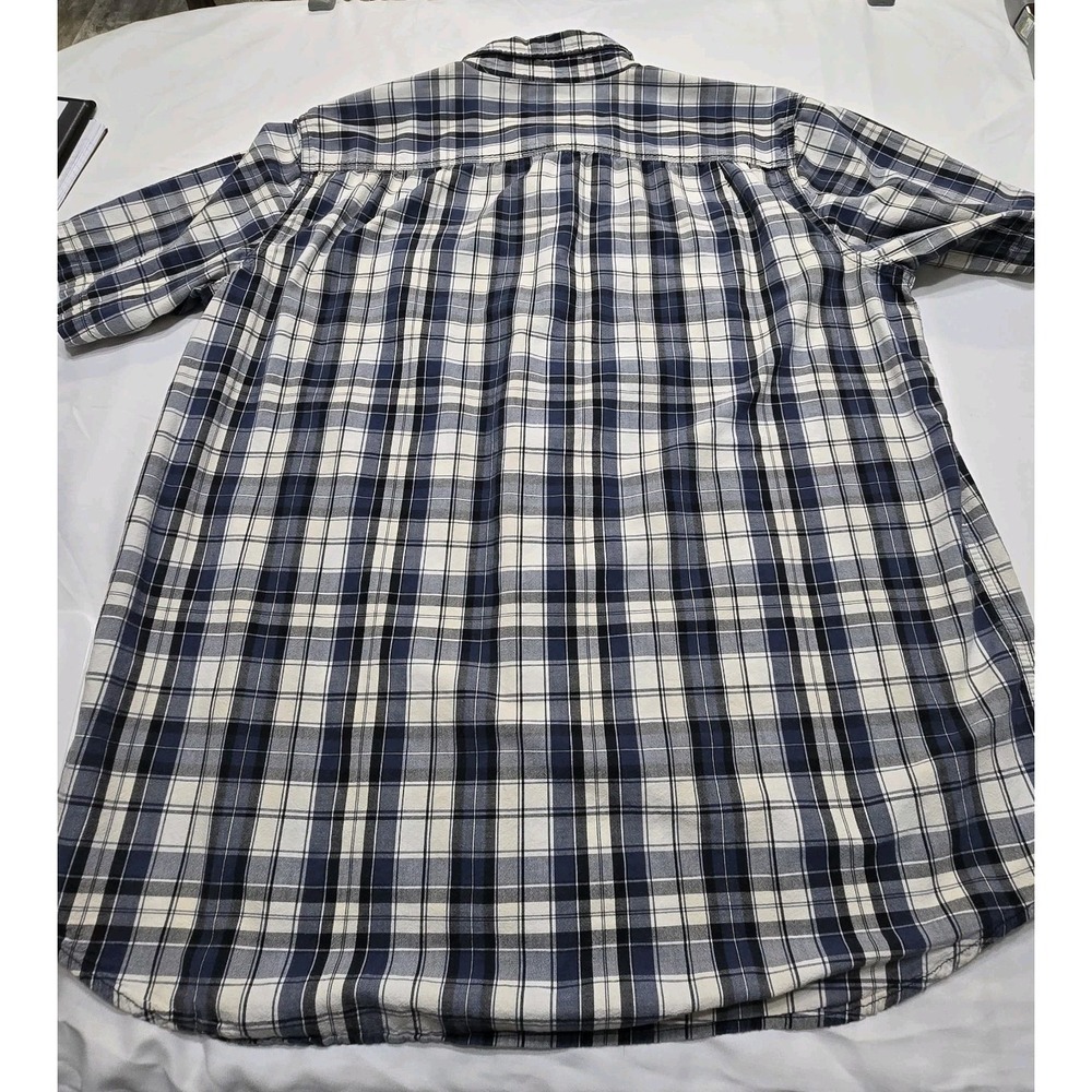 Carhartt Size 2XL Blue Plaid SS Button Down Relaxed Fit Shirt Pockets Comfort - Picture 4 of 13